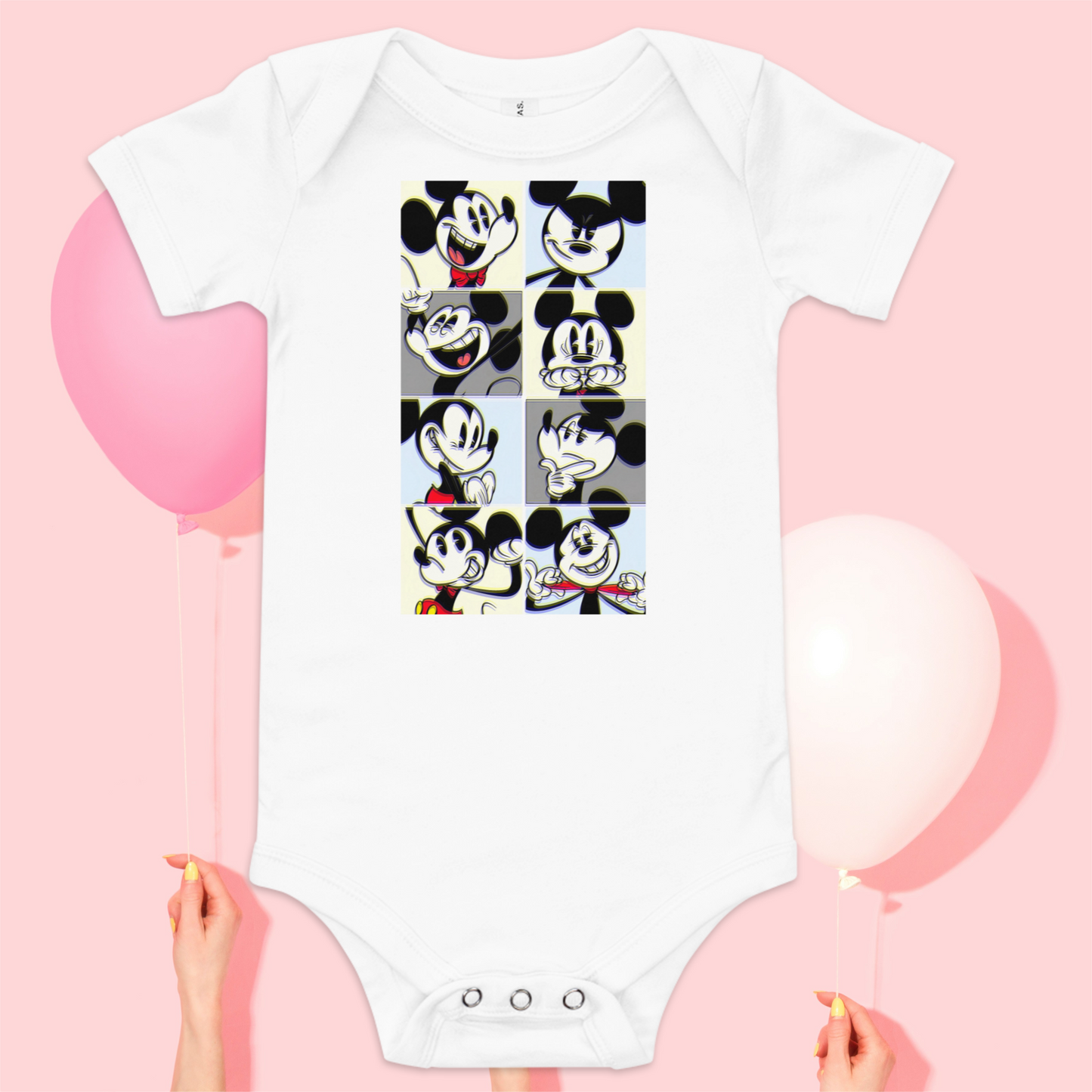 Designer Mickey-Mouse Baby Short Sleeve One Piece | Available in Multiple Colors