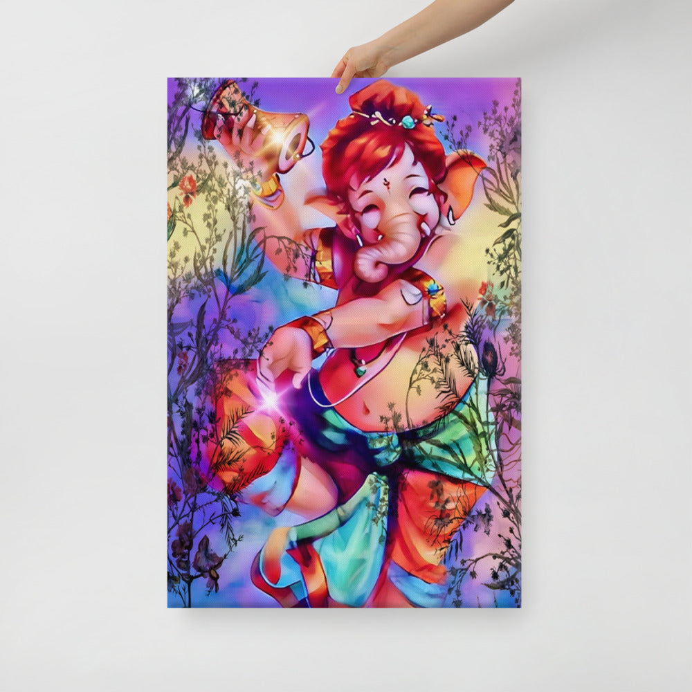 Ganesh Dancing Large Canvas | Limited Edition Design