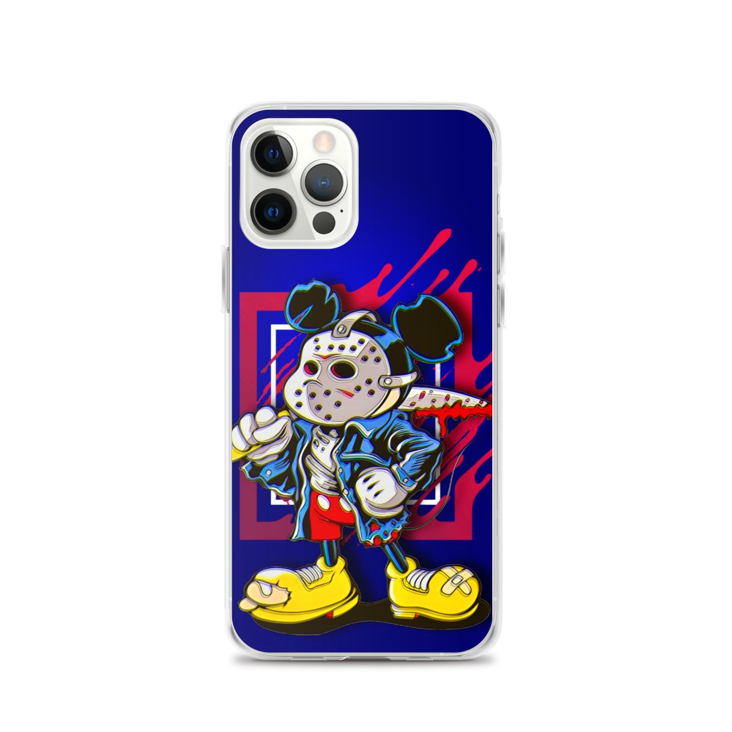 Designer Mickey-Mouse as Jason from Friday the 13th iPhone® Clear Case | Available for most iPhone® models | Wireless Charging Compatible
