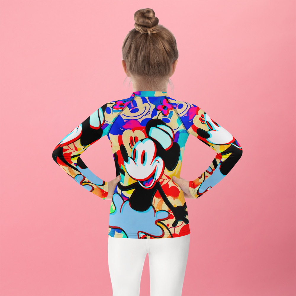 Minnie-Mouse Children's Athletic Shirt | 3D Glitch Effect