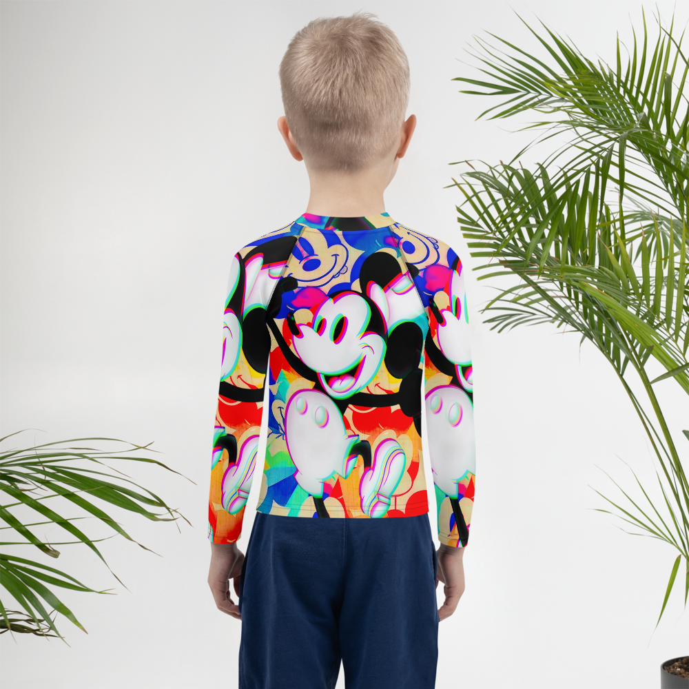 Mickey-Mouse Children's Athletic Shirt | 3D Glitch Effect