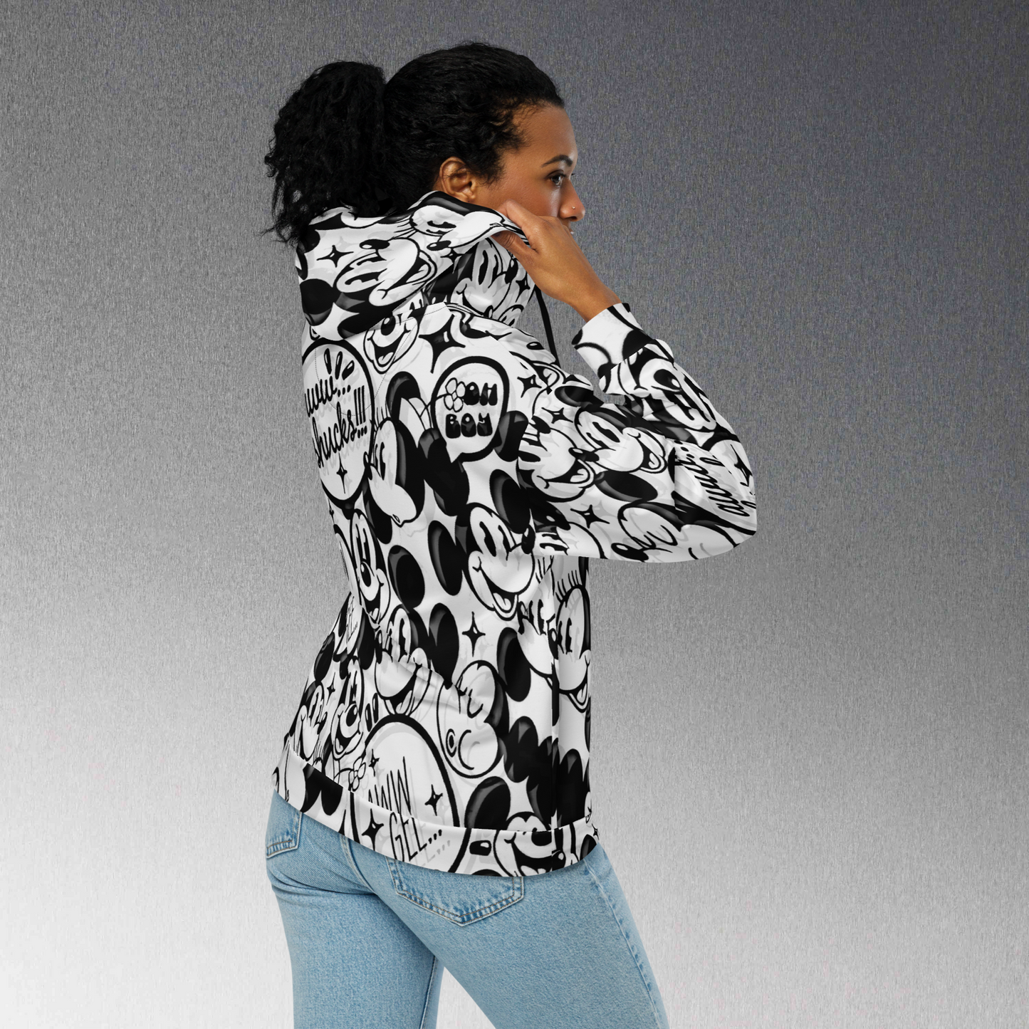 Mickey-Mouse and Minnie-Mouse Designer Zip Hoodie | Eco-Friendly