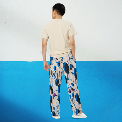 Unisex Mickey-Mouse Designer Wide-Leg Pants