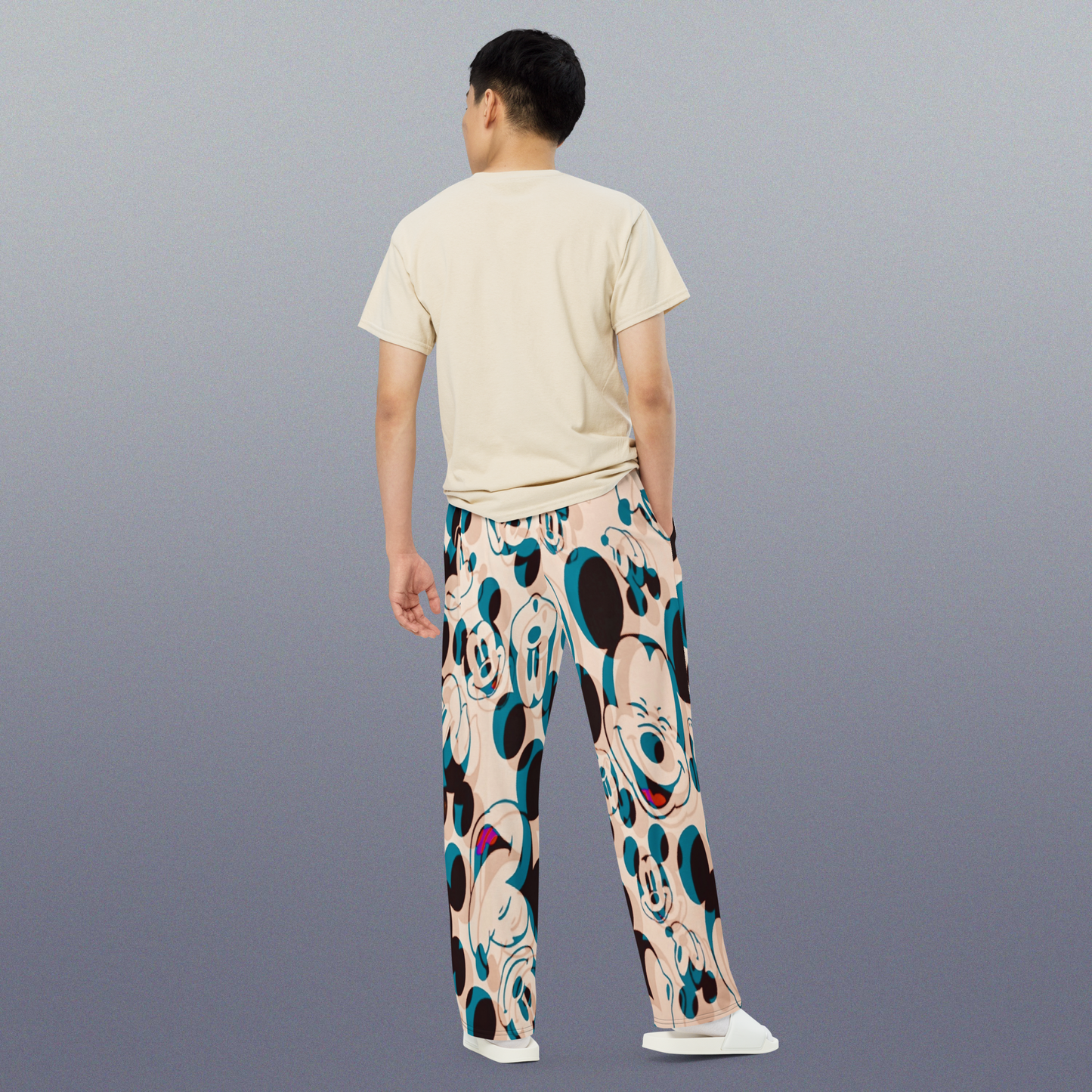 Unisex Mickey-Mouse Designer Wide-Leg Pants