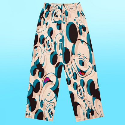 Unisex Mickey-Mouse Designer Wide-Leg Pants