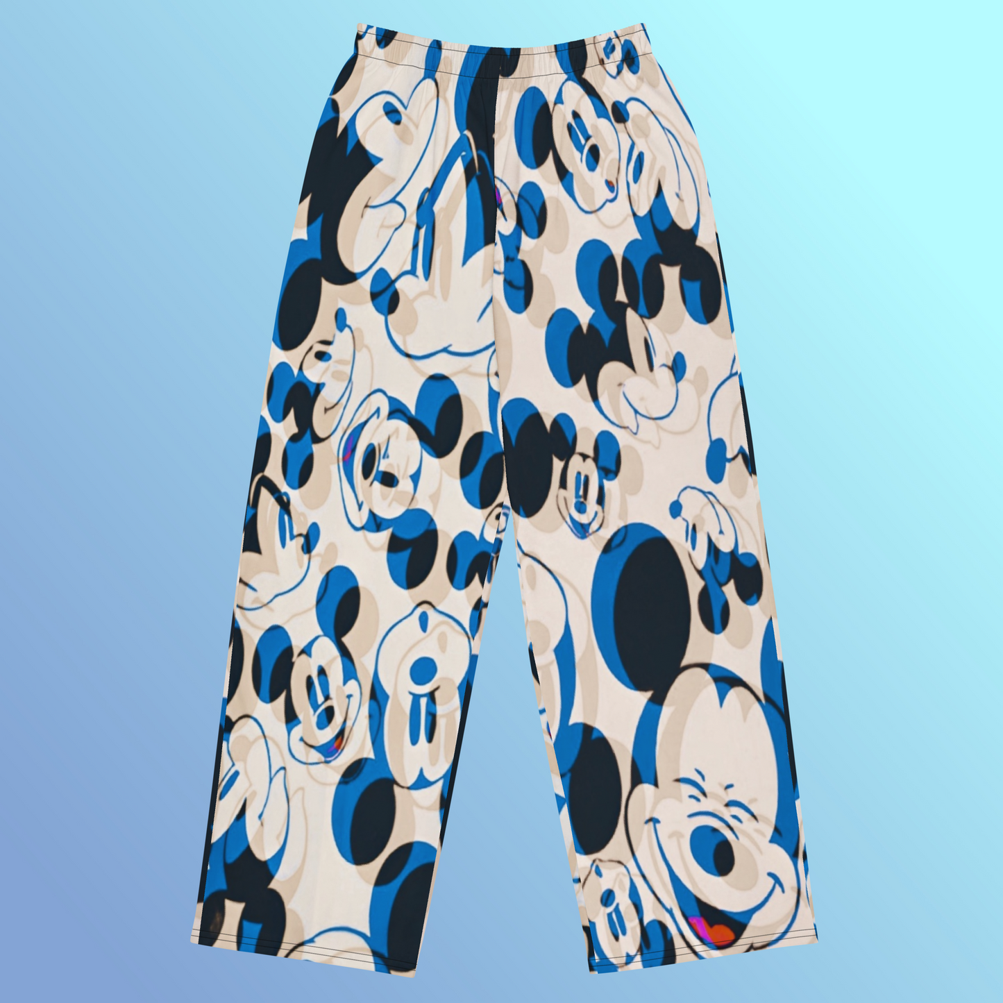 Unisex Mickey-Mouse Designer Wide-Leg Pants