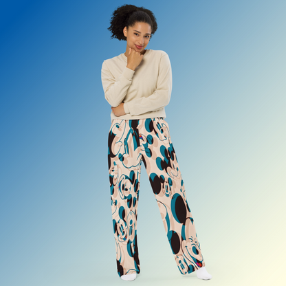 Unisex Mickey-Mouse Designer Wide-Leg Pants