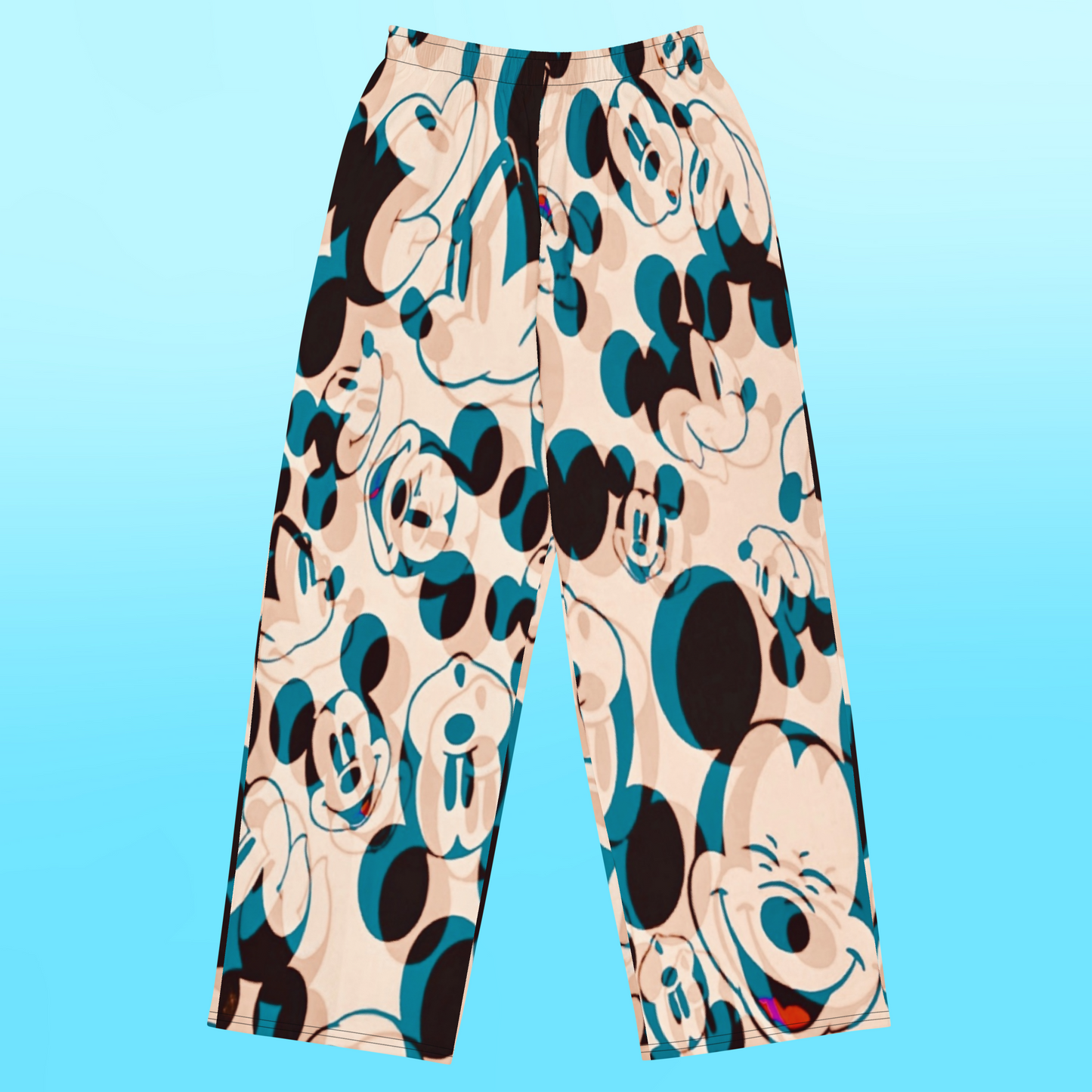 Unisex Mickey-Mouse Designer Wide-Leg Pants