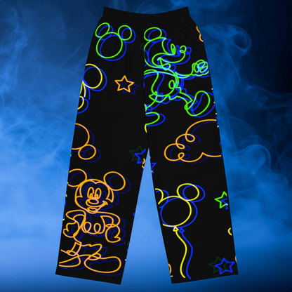 Unisex Mickey-Mouse Designer Wide-Leg Pants