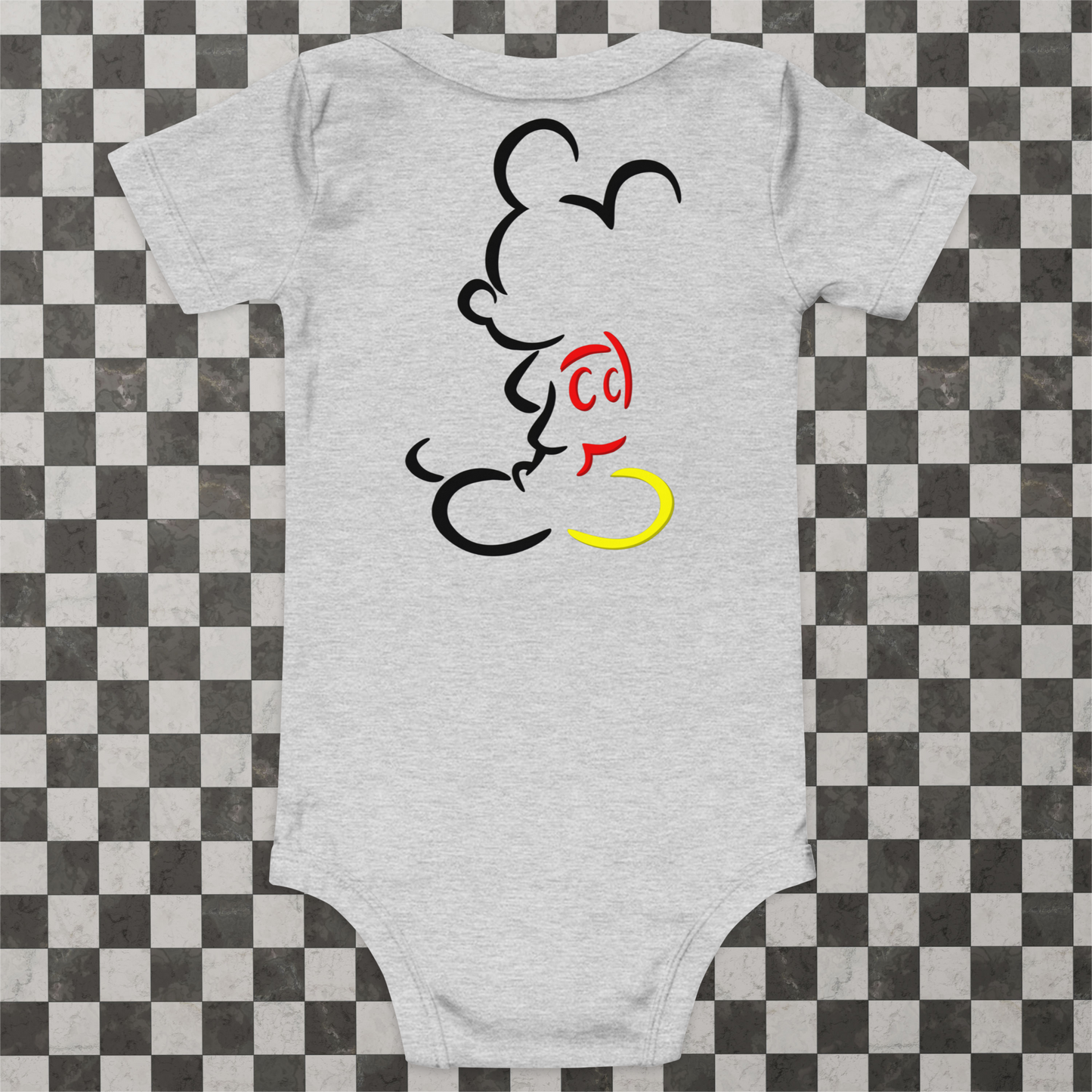 Designer Mickey-Mouse Baby Short Sleeve One Piece | Front & Back Design | Available in Multiple Colors