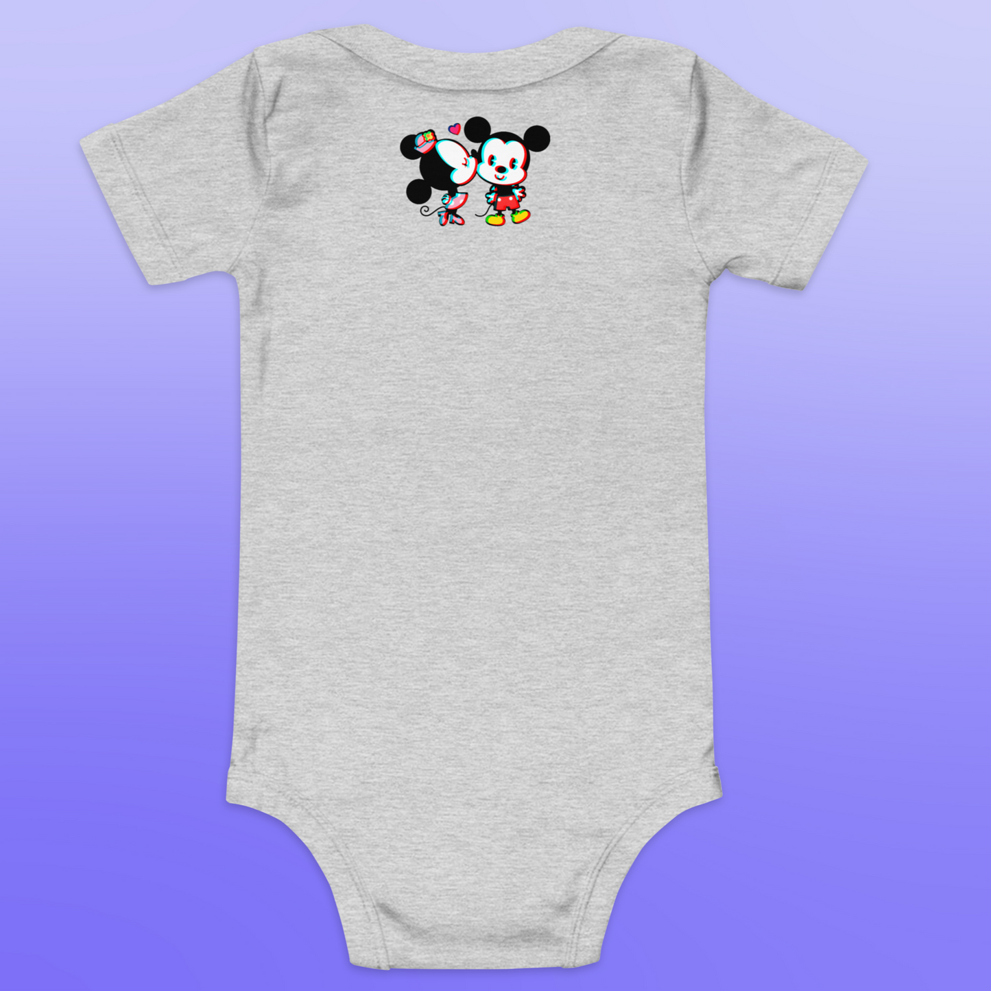 Designer Mickey-Mouse and Minnie-Mouse Baby Short Sleeve One Piece | Available in Multiple Colors | Design on Front & Back