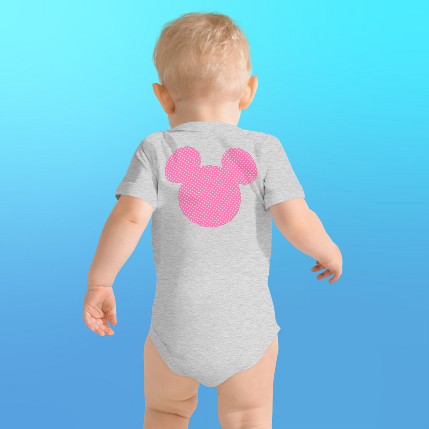 Designer Minnie-Mouse Baby Short Sleeve One Piece | Available in Multiple Colors | Design on Front & Back