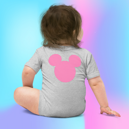 Designer Minnie-Mouse Baby Short Sleeve One Piece | Available in Multiple Colors | Design on Front & Back