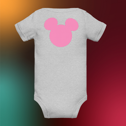 Designer Minnie-Mouse Baby Short Sleeve One Piece | Available in Multiple Colors | Design on Front & Back