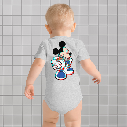 Designer Mickey-Mouse Baby Short Sleeve One Piece | Available in Multiple Colors | Design on Front & Back