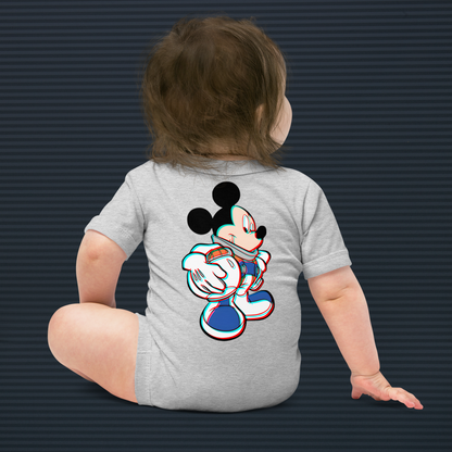 Designer Mickey-Mouse Baby Short Sleeve One Piece | Available in Multiple Colors | Design on Front & Back