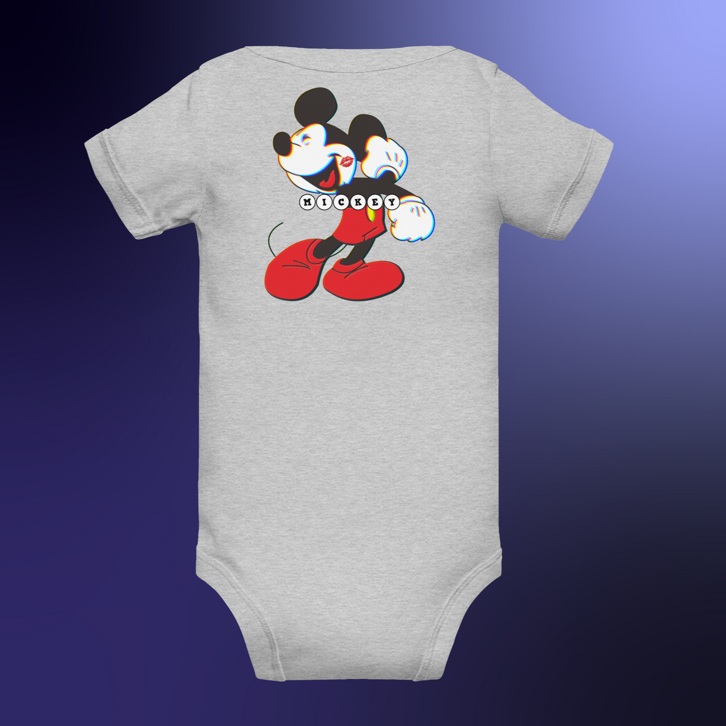 Designer Mickey-Mouse Baby Short Sleeve One Piece | Available in Multiple Colors | Design on Front & Back