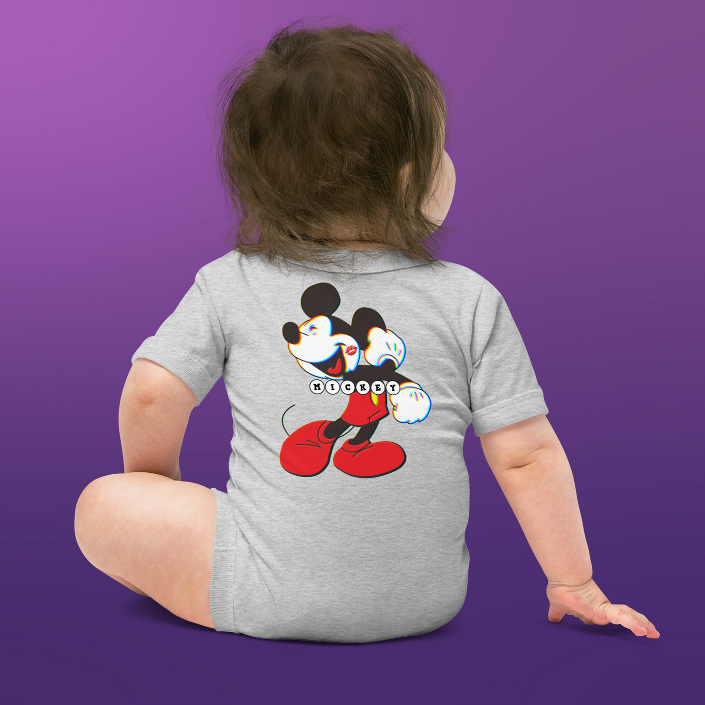 Designer Mickey-Mouse Baby Short Sleeve One Piece | Available in Multiple Colors | Design on Front & Back