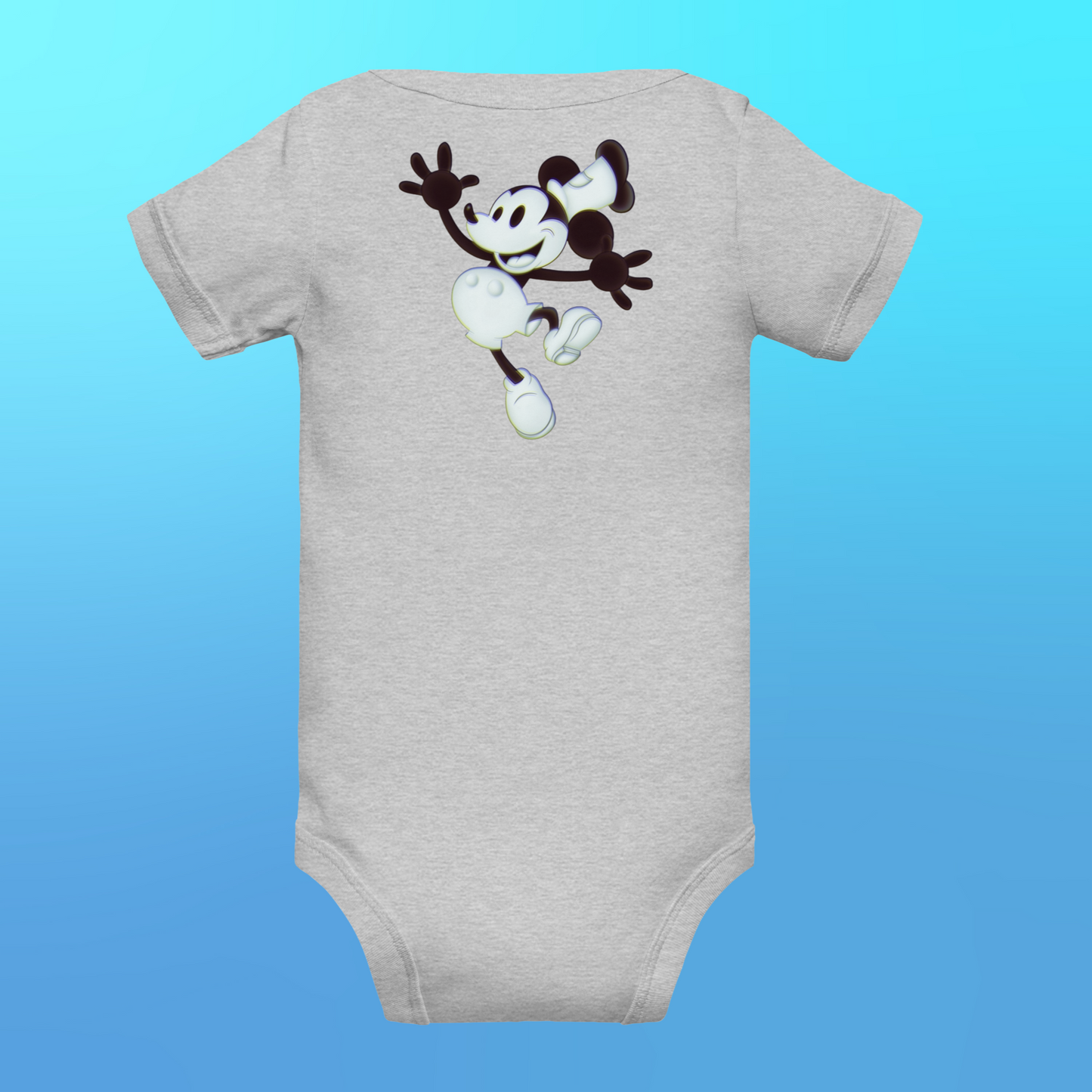 Designer Mickey-Mouse Baby Short Sleeve One Piece | Available in Multiple Colors | Design on Front & Back