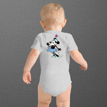 Designer Minnie-Mouse Baby Short Sleeve One Piece | Available in Multiple Colors | Design on Front & Back