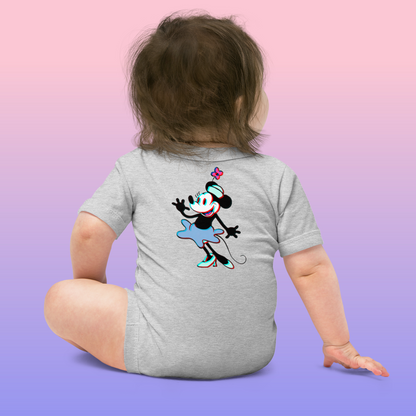 Designer 3D Minnie-Mouse Baby Short Sleeve One Piece | Available in Multiple Colors | Design on Front & Back