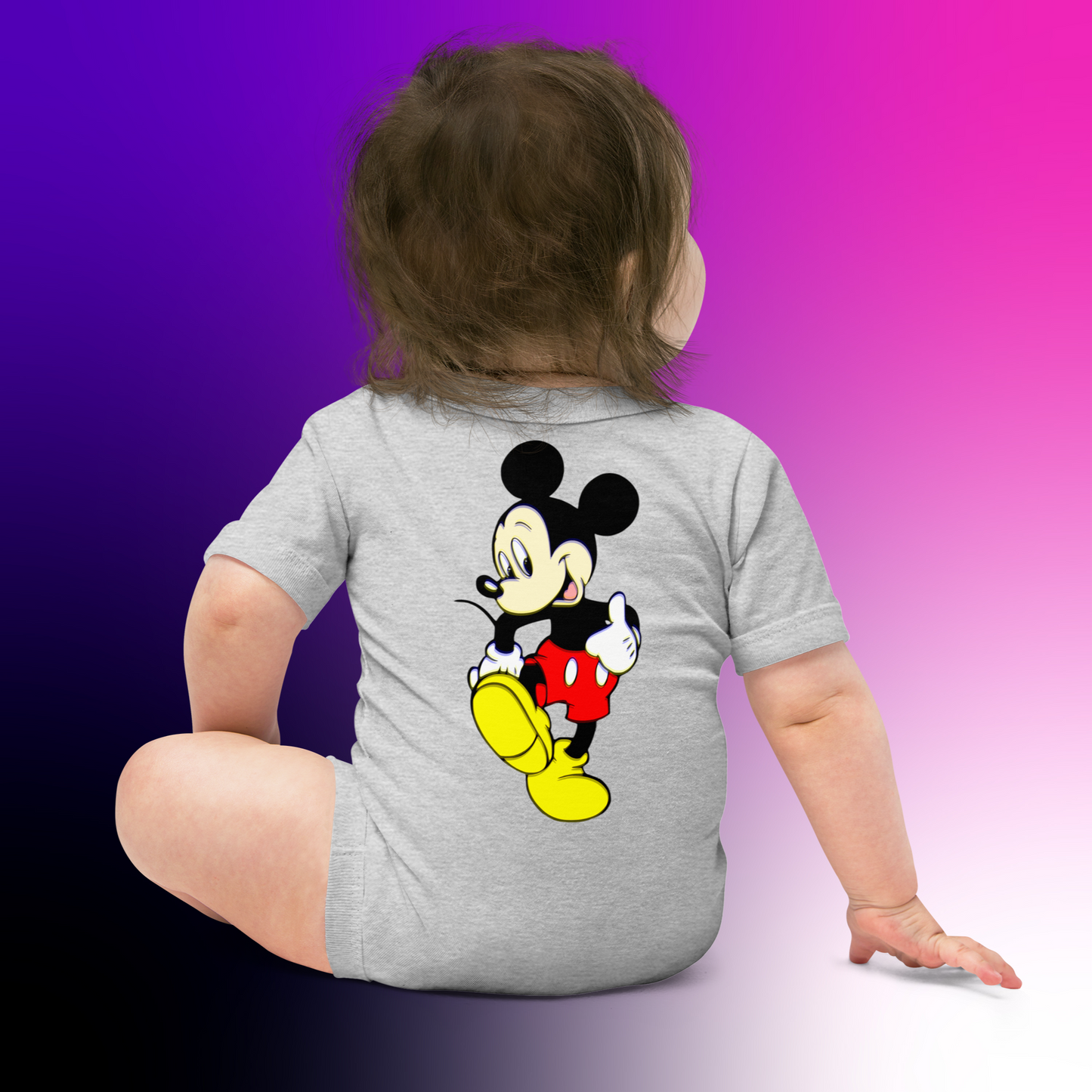 Designer Mickey-Mouse Baby Short Sleeve One Piece | Available in Multiple Colors | Design on Front & Back