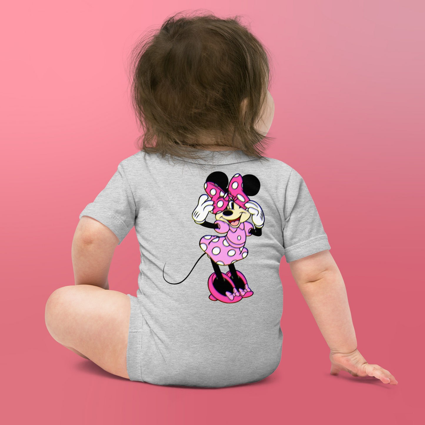 Designer Minnie-Mouse Baby Short Sleeve One Piece | Available in Multiple Colors | Design on Front & Back