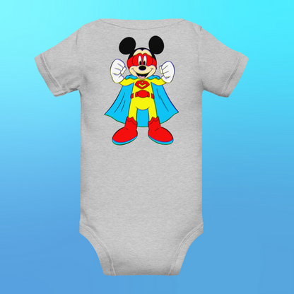 Designer Mickey-Mouse Baby Short Sleeve One Piece | Available in Multiple Colors | Design on Front & Back