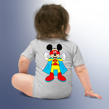 Designer Mickey-Mouse Baby Short Sleeve One Piece | Available in Multiple Colors | Design on Front & Back