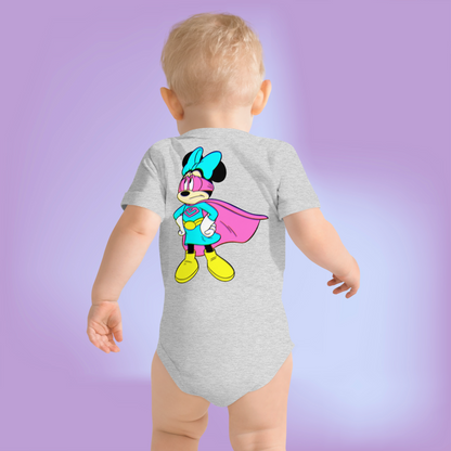 Designer Minnie-Mouse Baby Short Sleeve One Piece | Available in Multiple Colors | Design on Front & Back