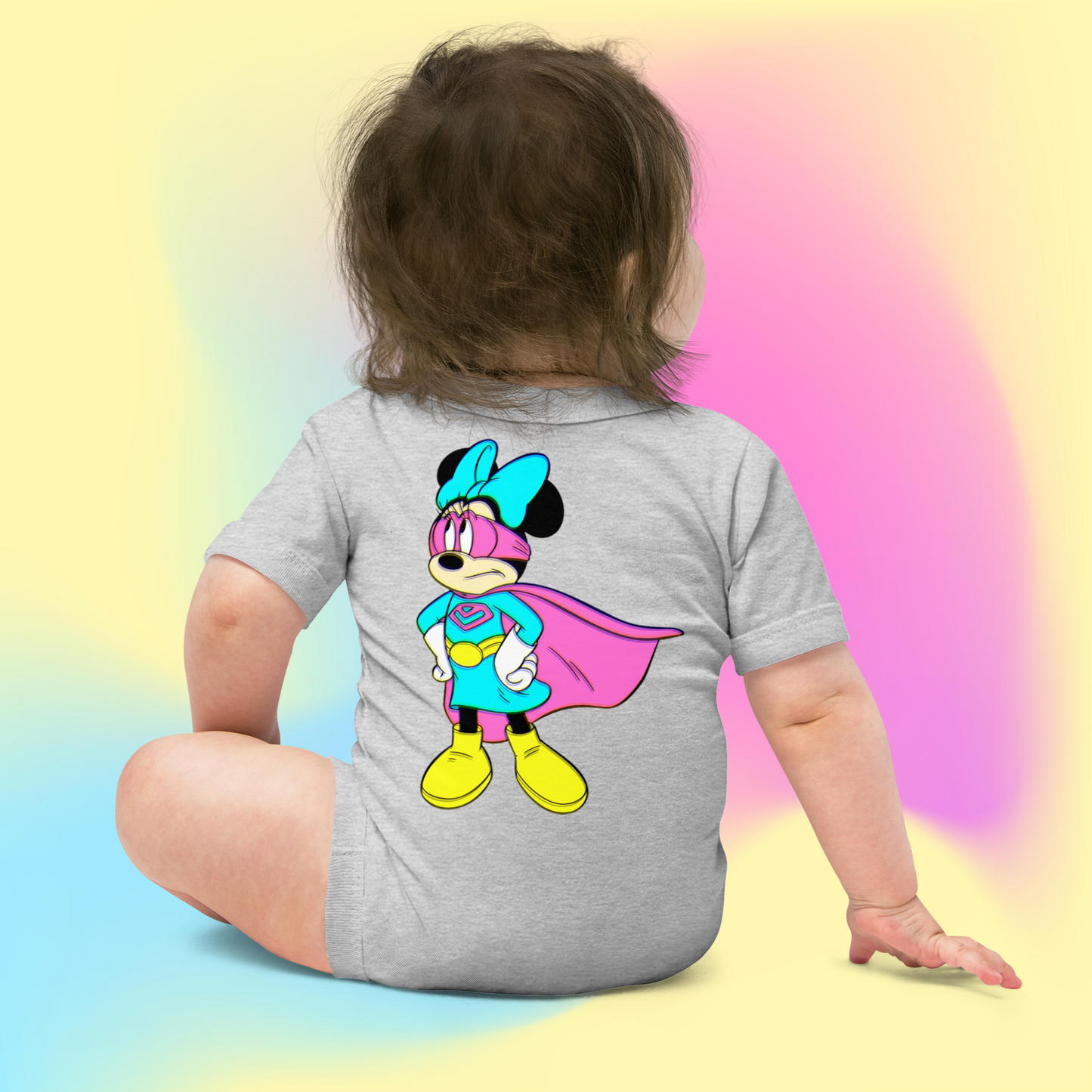 Designer Minnie-Mouse Baby Short Sleeve One Piece | Available in Multiple Colors | Design on Front & Back