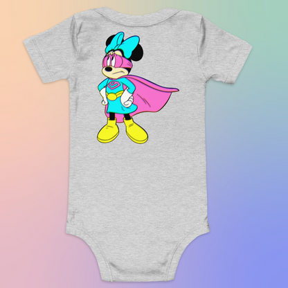 Designer Minnie-Mouse Baby Short Sleeve One Piece | Available in Multiple Colors | Design on Front & Back