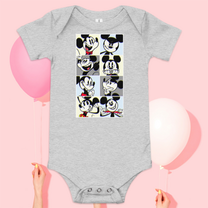 Designer Mickey-Mouse Baby Short Sleeve One Piece | Available in Multiple Colors