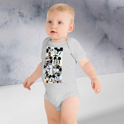 Designer Mickey-Mouse Baby Short Sleeve One Piece | Front & Back Design | Available in Multiple Colors