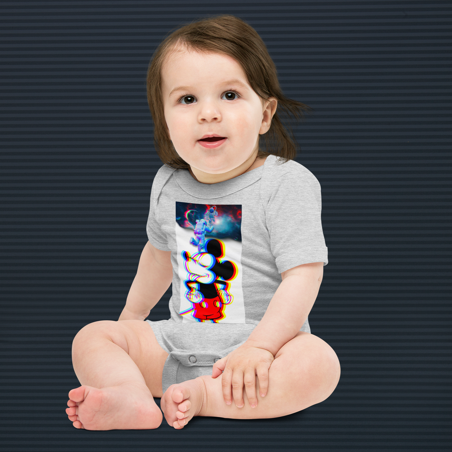 Designer Mickey-Mouse Baby Short Sleeve One Piece | Available in Multiple Colors | Design on Front & Back