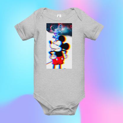 Designer Mickey-Mouse Baby Short Sleeve One Piece | Available in Multiple Colors | Design on Front & Back