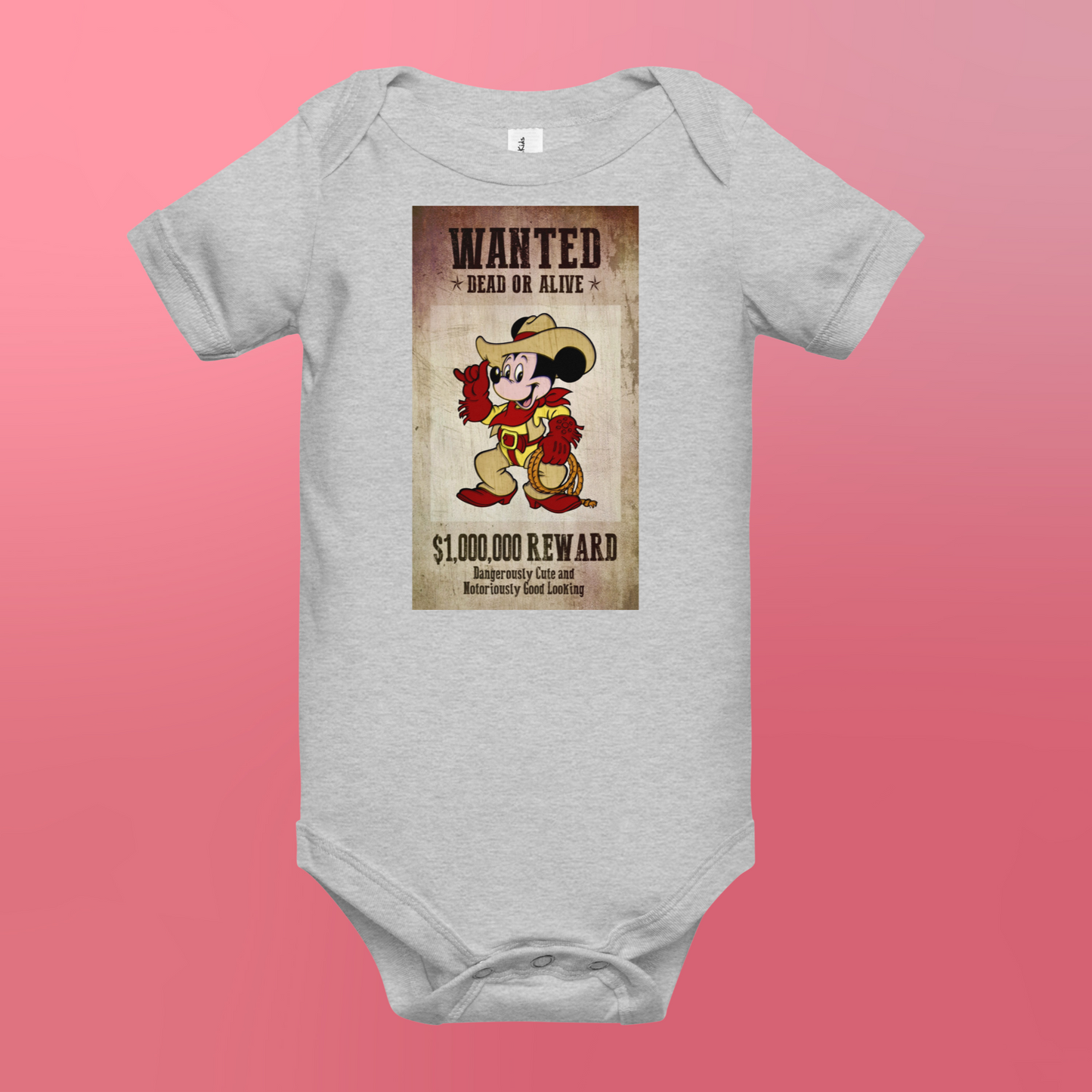 Designer Mickey-Mouse Baby Short Sleeve One Piece | Available in Multiple Colors | Design on Front & Back