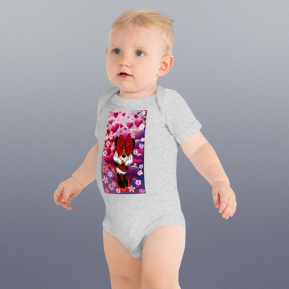 Designer Minnie-Mouse Baby Short Sleeve One Piece | Available in Multiple Colors | Design on Front & Back