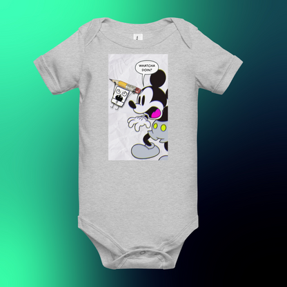 Designer Mickey-Mouse and Doodlebob Baby Short Sleeve One Piece | Available in Multiple Colors | Design on Front & Back