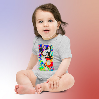 Designer Mickey-Mouse Baby Short Sleeve One Piece | Available in Multiple Colors | Design on Front & Back