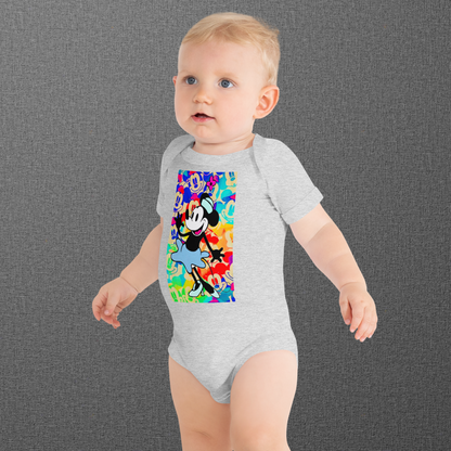 Designer Minnie-Mouse Baby Short Sleeve One Piece | Available in Multiple Colors | Design on Front & Back