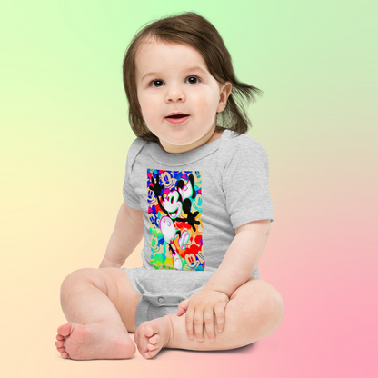 Designer 3D Mickey-Mouse Baby Short Sleeve One Piece | Available in Multiple Colors | Design on Front & Back