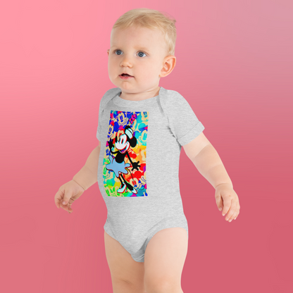 Designer 3D Minnie-Mouse Baby Short Sleeve One Piece | Available in Multiple Colors | Design on Front & Back