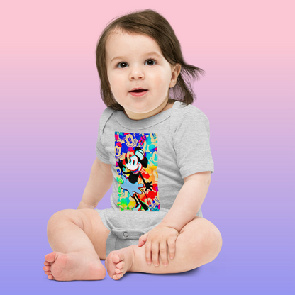 Designer 3D Minnie-Mouse Baby Short Sleeve One Piece | Available in Multiple Colors | Design on Front & Back