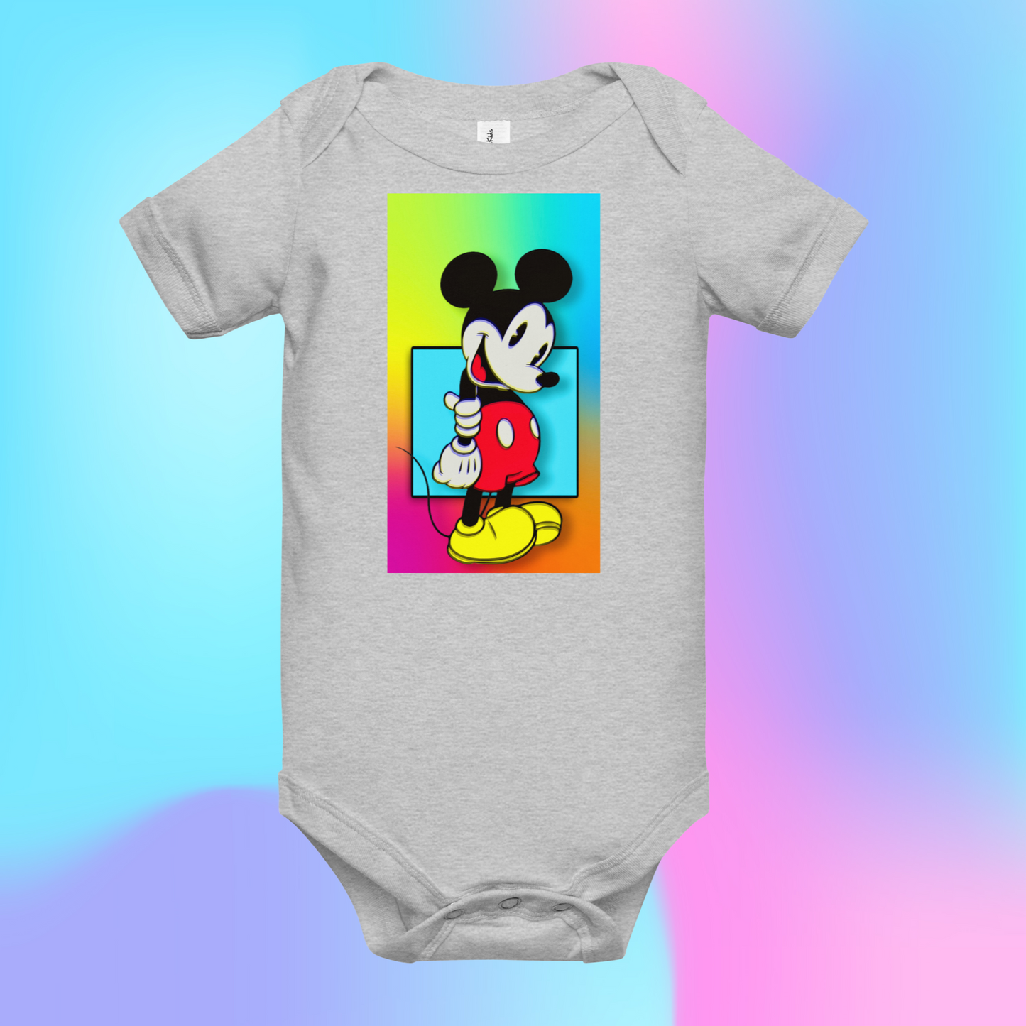 Designer Mickey-Mouse Baby Short Sleeve One Piece | Available in Multiple Colors | Design on Front & Back