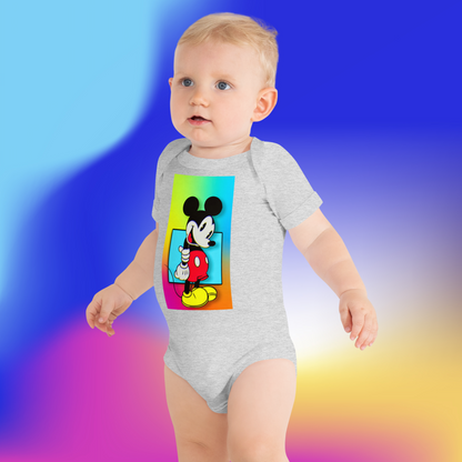 Designer Mickey-Mouse Baby Short Sleeve One Piece | Available in Multiple Colors | Design on Front & Back