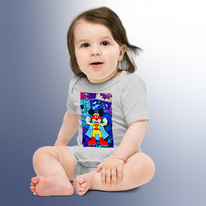 Designer Mickey-Mouse Baby Short Sleeve One Piece | Available in Multiple Colors | Design on Front & Back