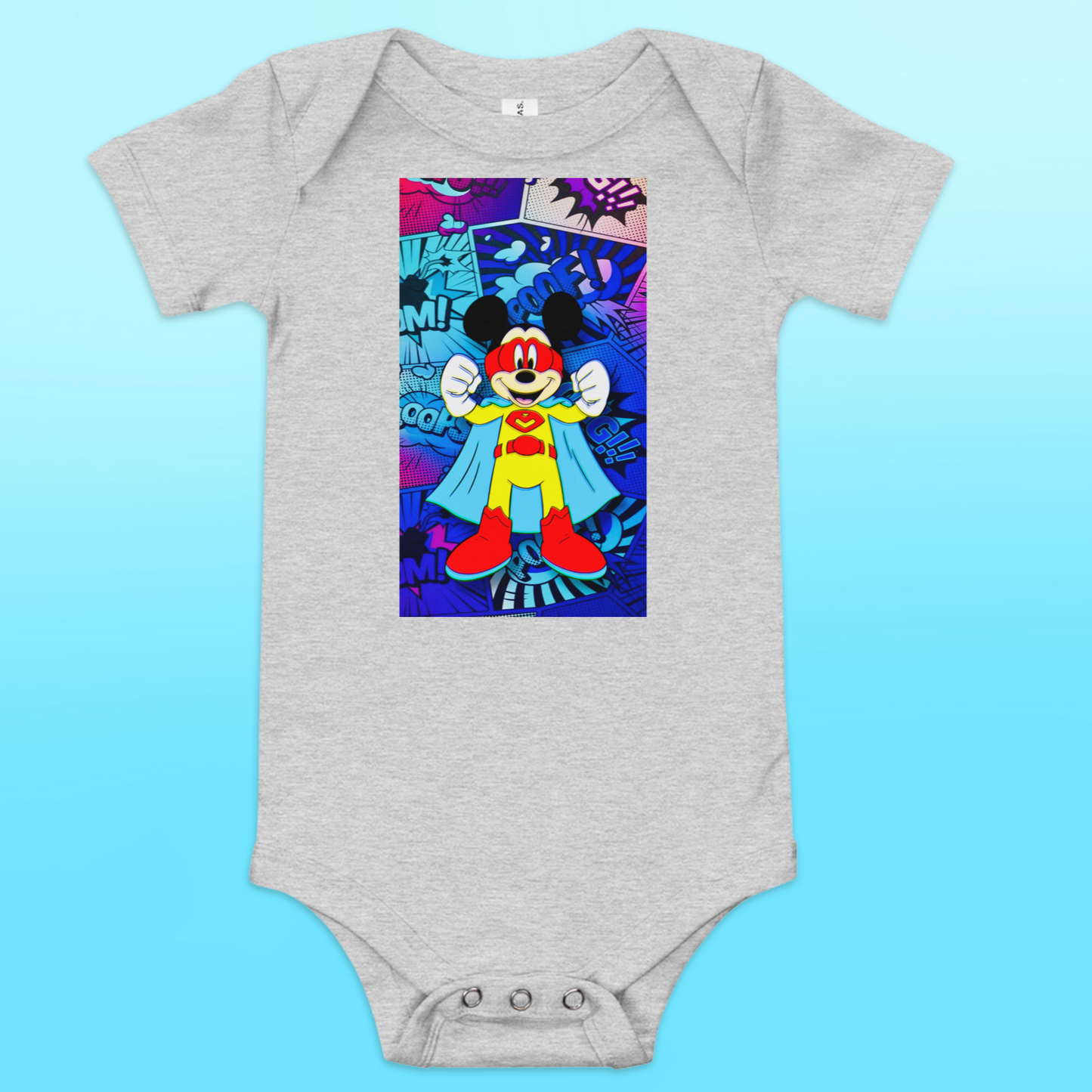 Designer Mickey-Mouse Baby Short Sleeve One Piece | Available in Multiple Colors | Design on Front & Back