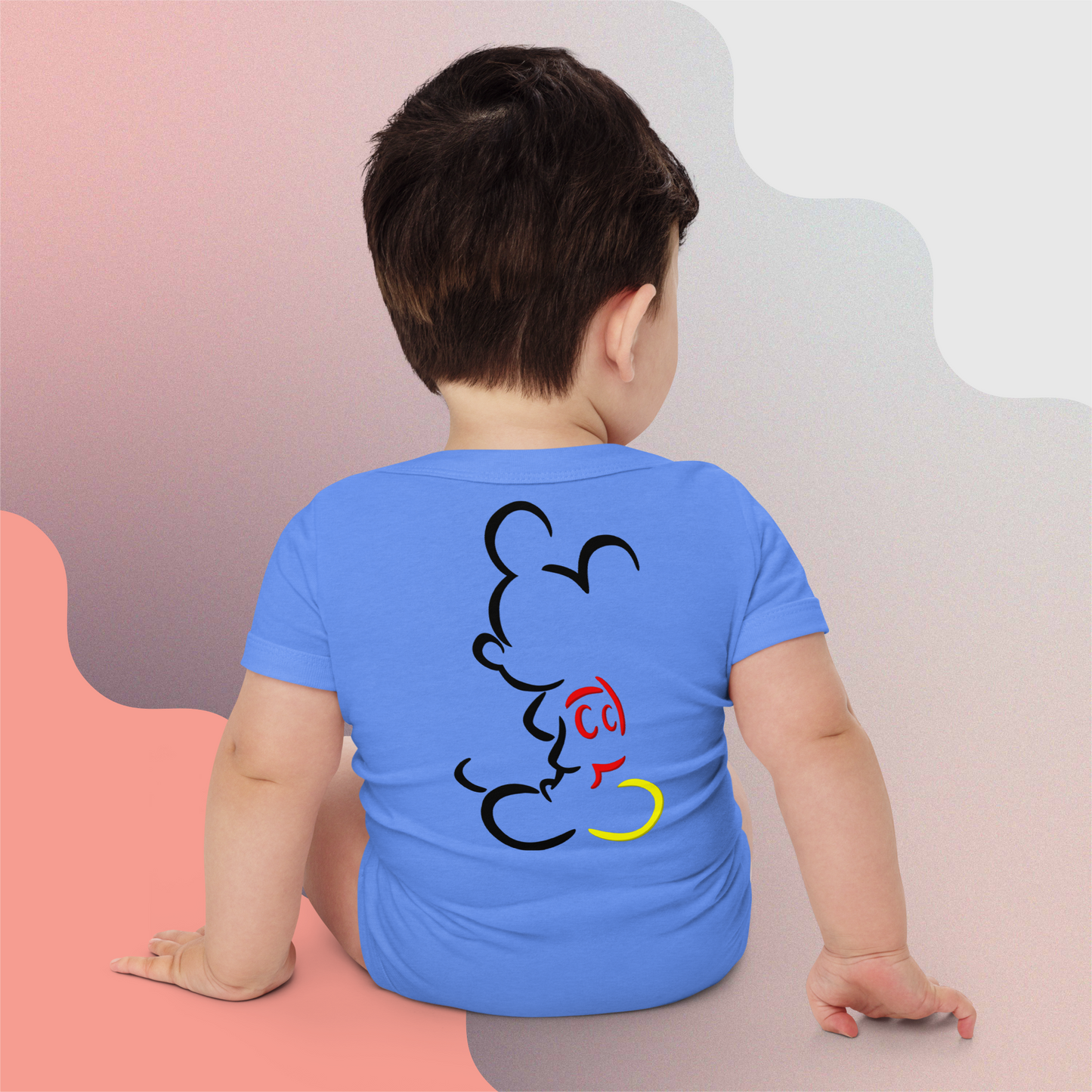 Designer Mickey-Mouse Baby Short Sleeve One Piece | Front & Back Design | Available in Multiple Colors