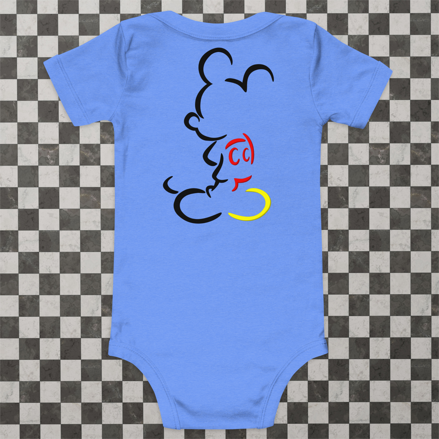 Designer Mickey-Mouse Baby Short Sleeve One Piece | Front & Back Design | Available in Multiple Colors